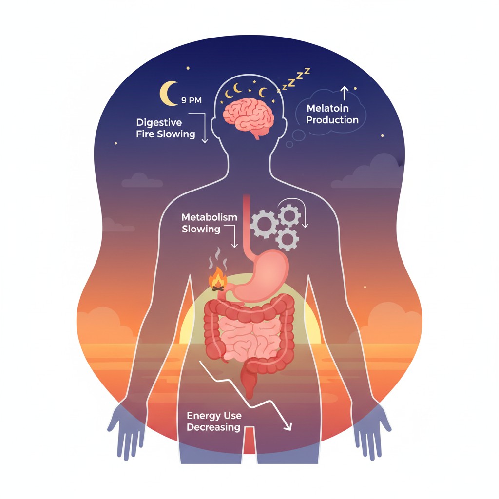 Body circadian rhythm after sunset