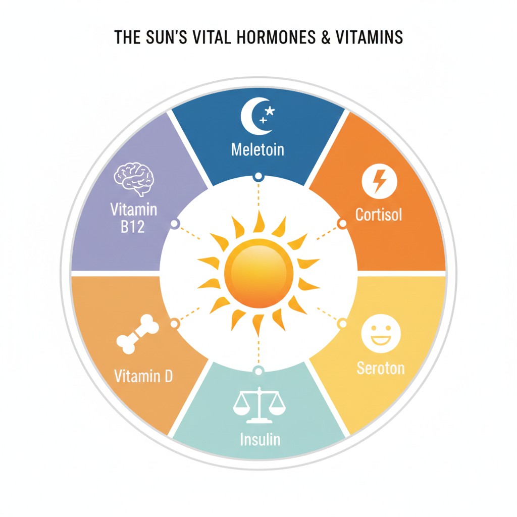 Hormones and vitamins responding to sunlight