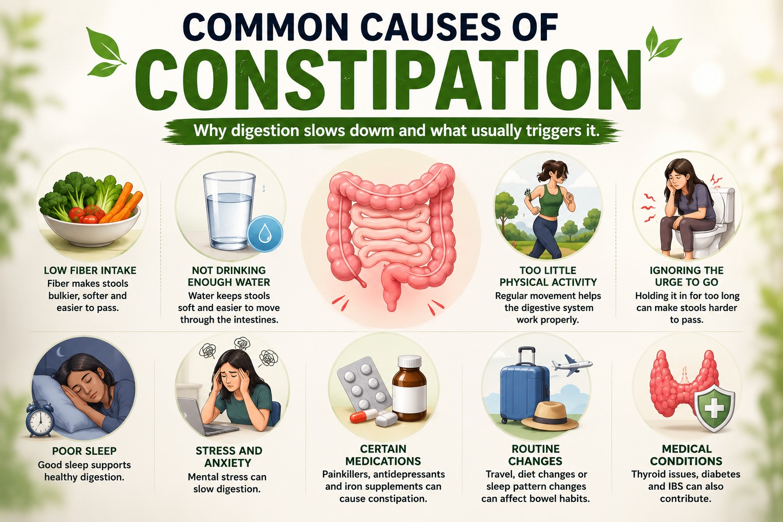 Constipation causes and habits