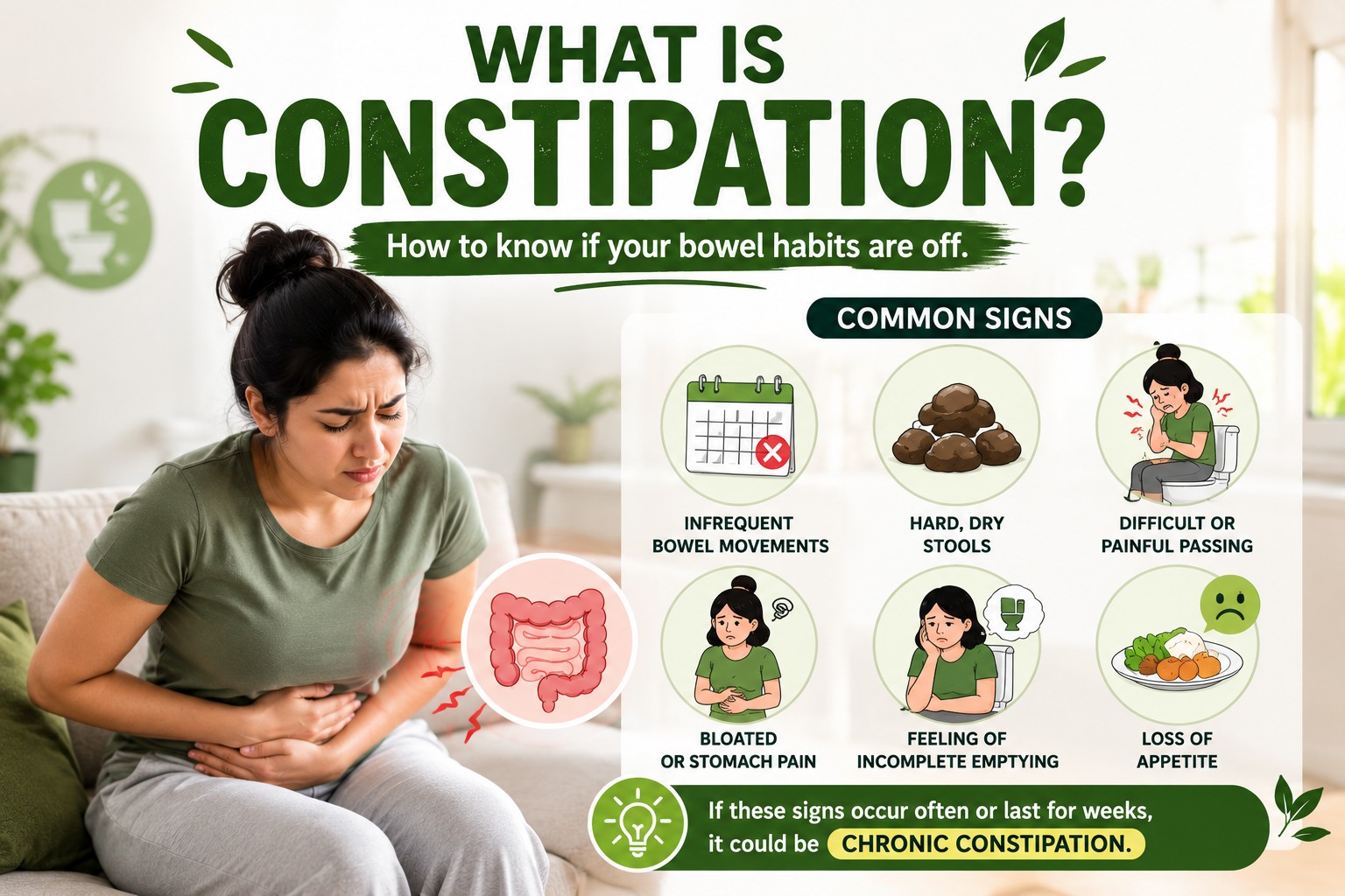 Common signs of constipation