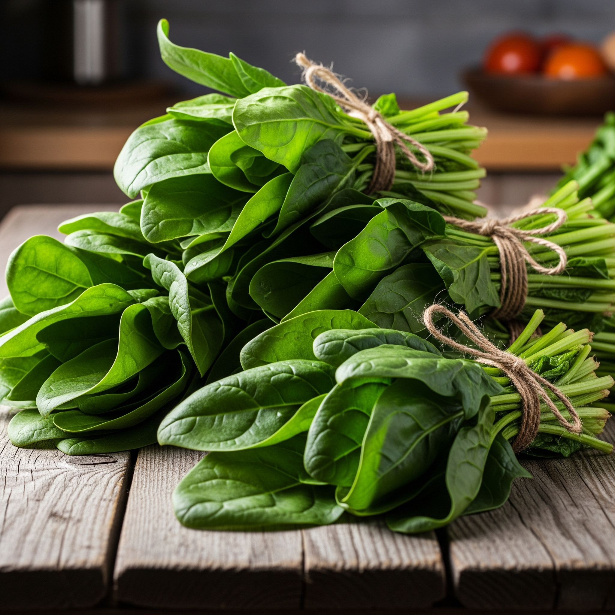Fresh spinach leaves rich in non-heme iron